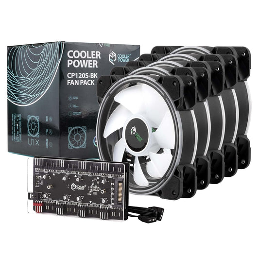 Cooler Power - Cooler Power 120mm RGB Fans & Fan Hub - 
Dimension: 120*120*25mm
Weight: 150g/each fan

Lifetime: 40,000h

Silent operation: low noise level at 13.3db under default speed to 34.3db at full speed.
Connectio