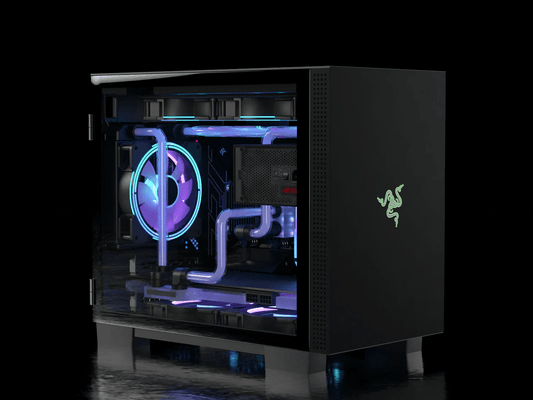 White -Razer Tomahawk - ITX gaming PC - Liquid-Cooled PC