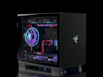 Red -Razer Tomahawk - ITX gaming PC - Liquid-Cooled PC